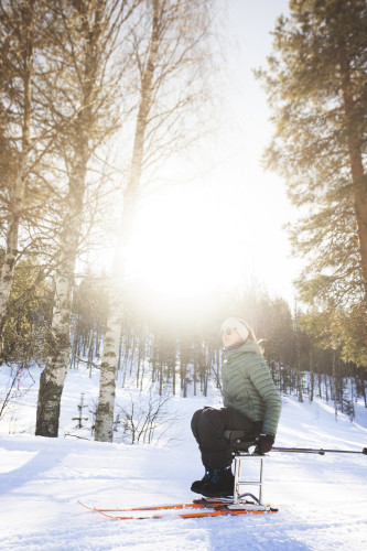 Esteettomyys hiihto monoski kuva Kittilän kunta Timo Veijalainen