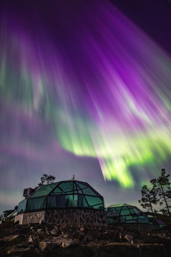 revontulet iglut kittilan kunta kuva marko vasara print